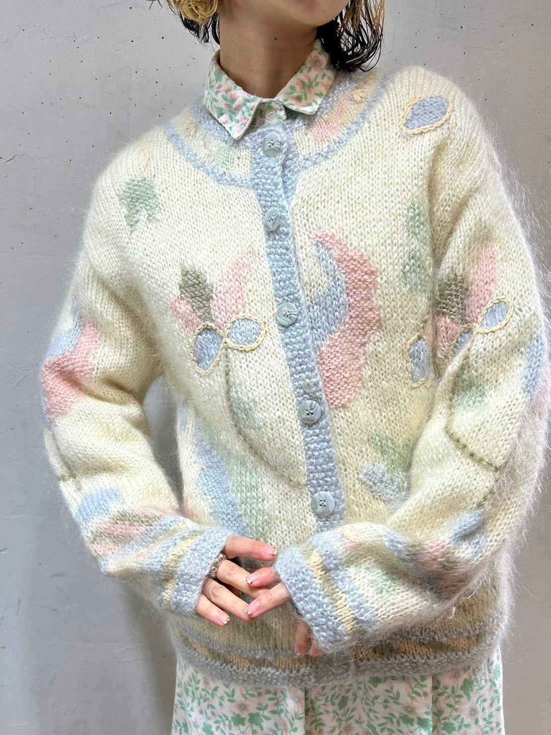 売れ済公式店 Liz Claiborneイギリス製☆星条旗☆grange Boro knit