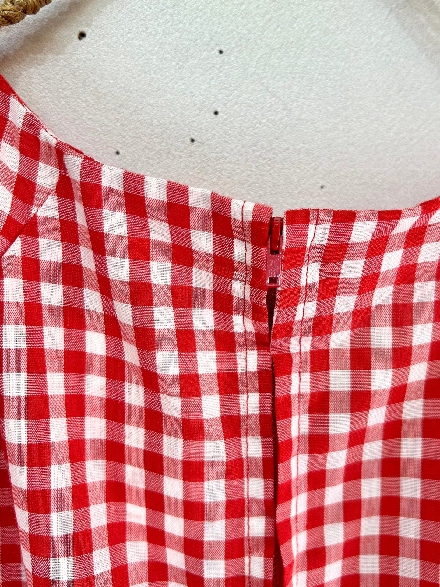 70s Gingham Plaid Dress