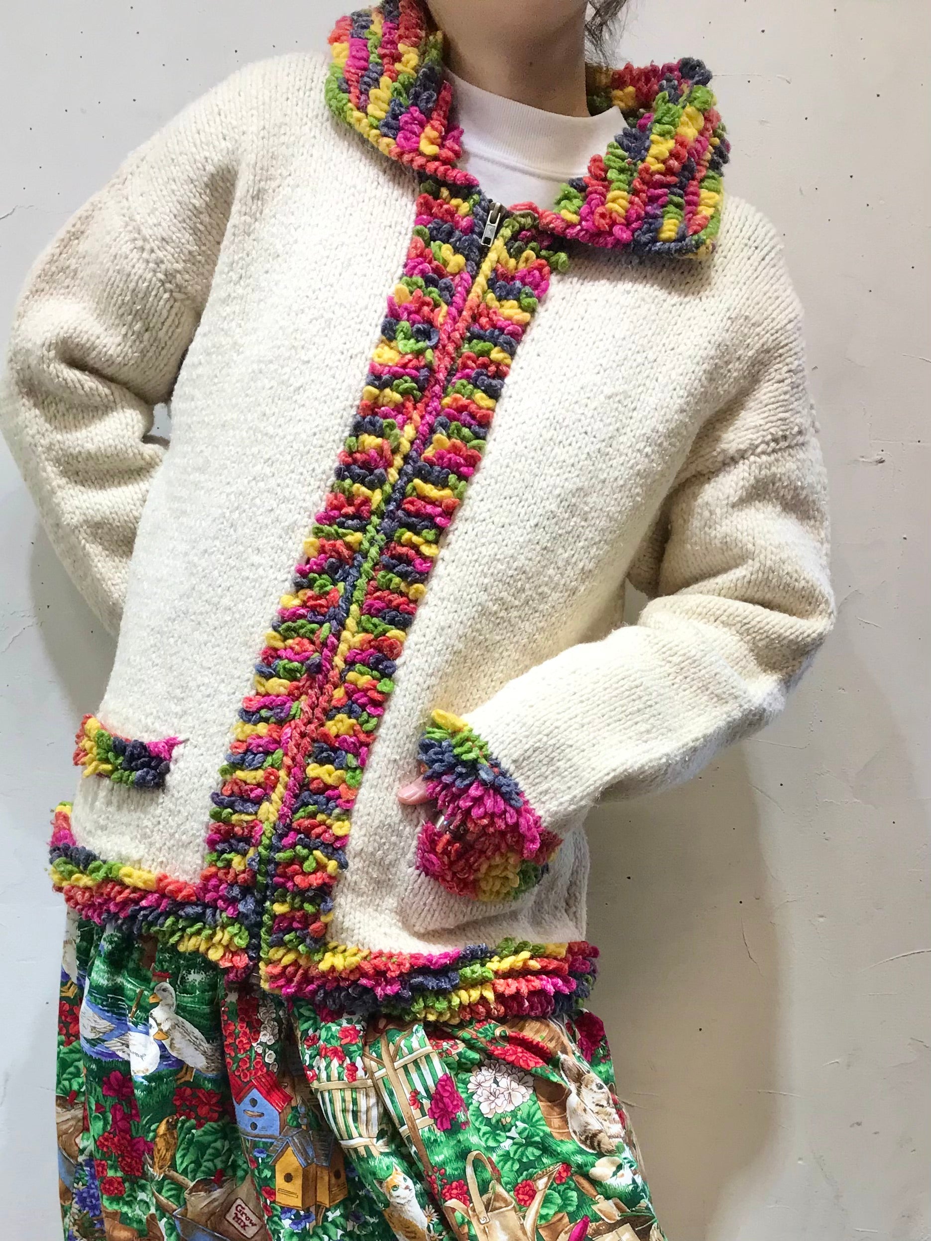 Vintage Hand Knit Sweater MADE IN ECUADOR [A25927] – GROGGROG
