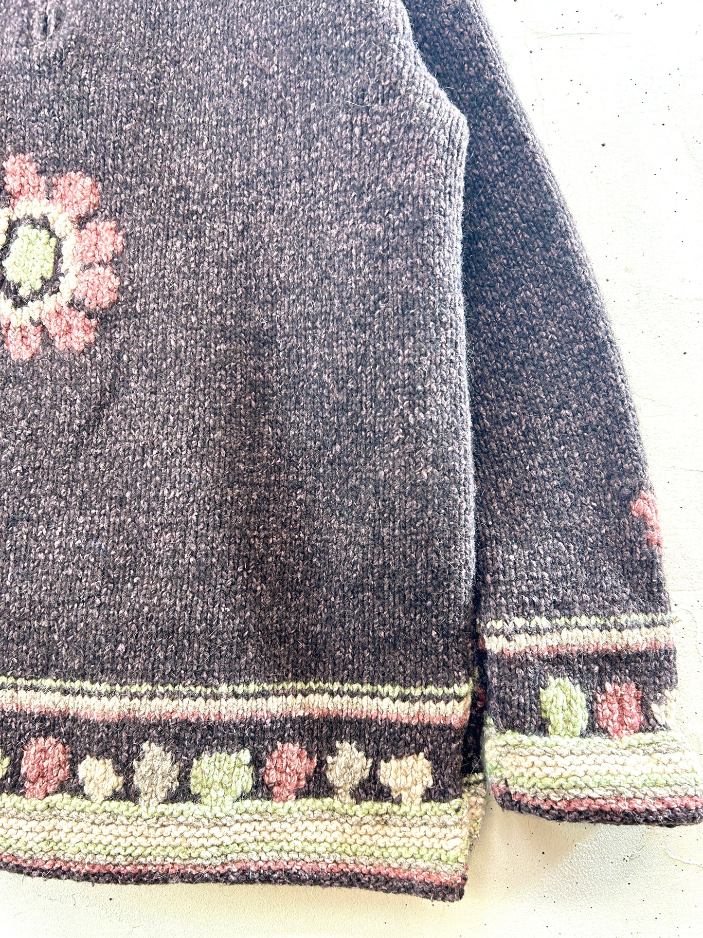 Vintage Hand Knit "PACHAMAMA" Made in ECUADOR [J30521]