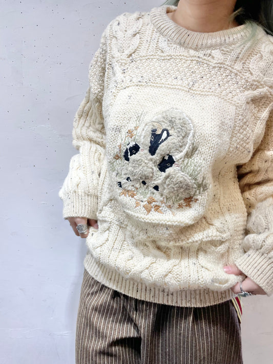 Vintage Aran Knit Sweater [A25994]