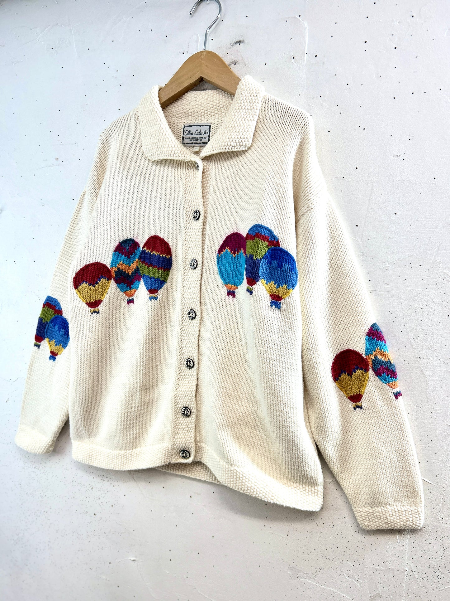 Vintage Knit Cardigan HAND MADE IN PERU [B31561]