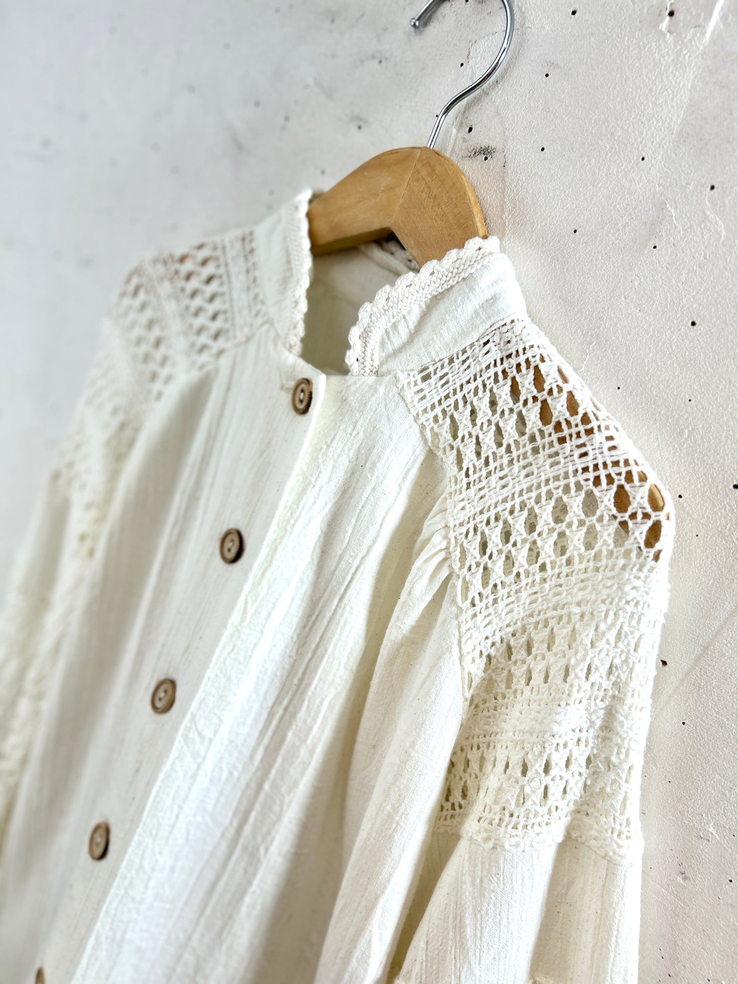 '70s Vintage White Dress 〜Via!〜 MADE IN USA [I30362]