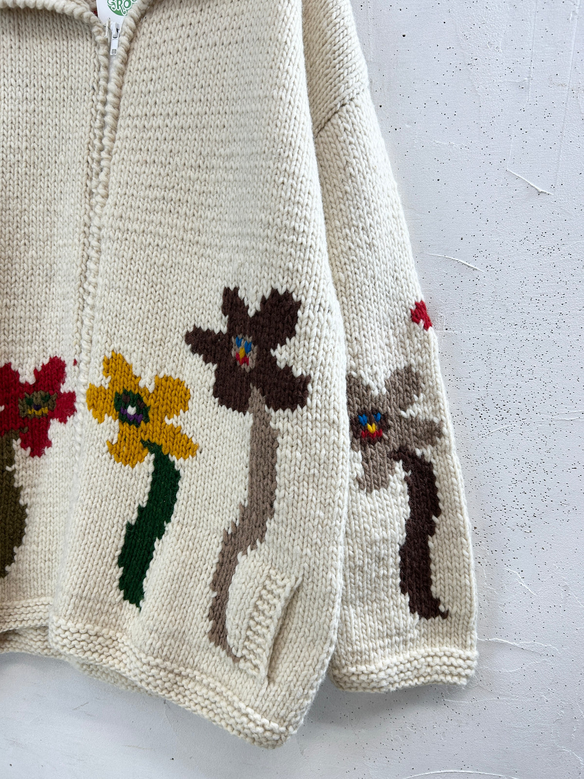 Vintage Hand Knit Smile Flower [I33946]