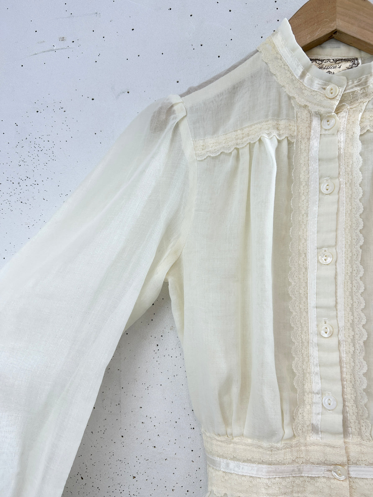 Vintage White Blouse 〜GUNNIES〜 でかタグ [I34005]