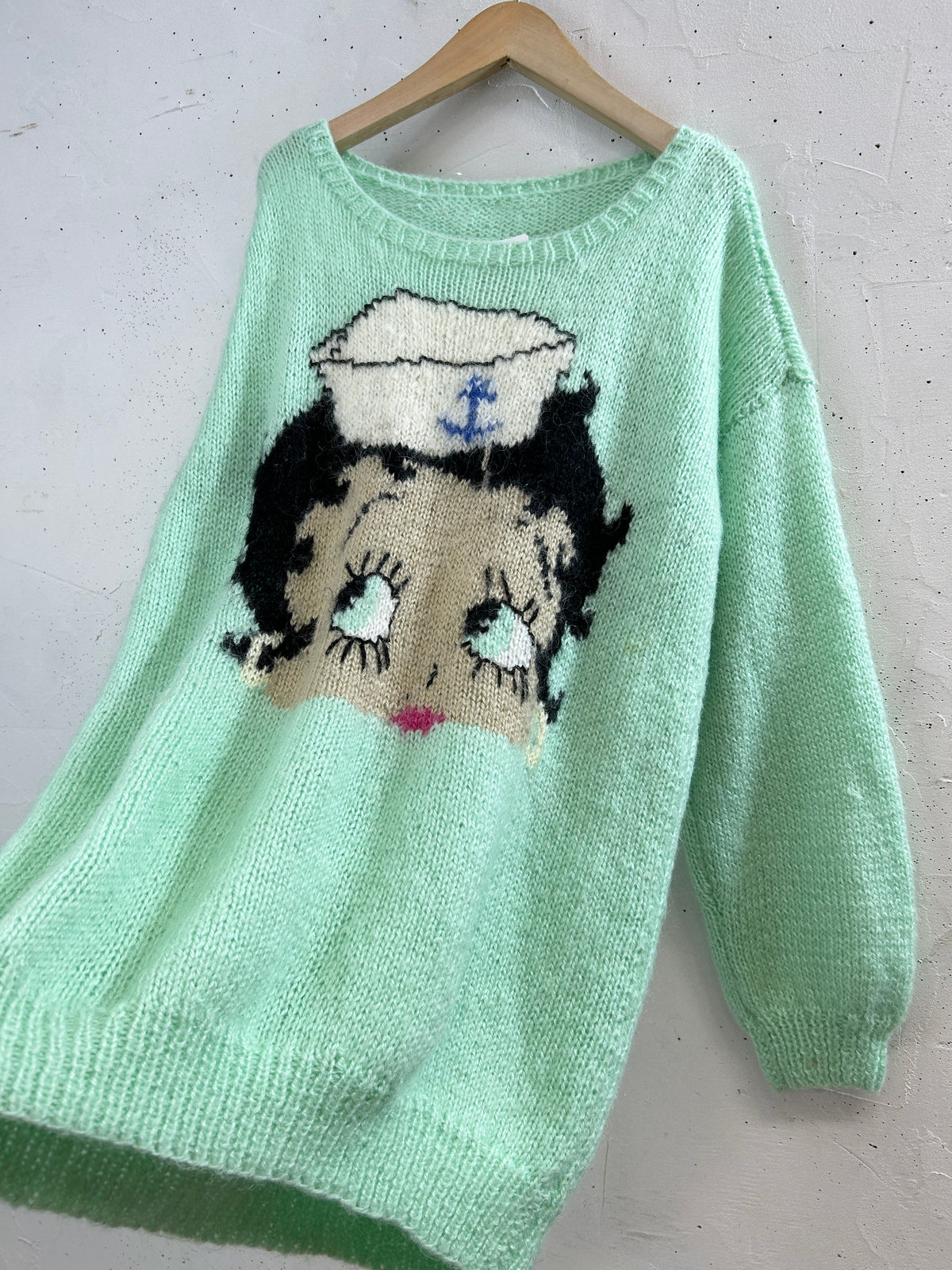 Vintage Hand Knit Sweater 〜BETTY BOOP〜 [J34082]