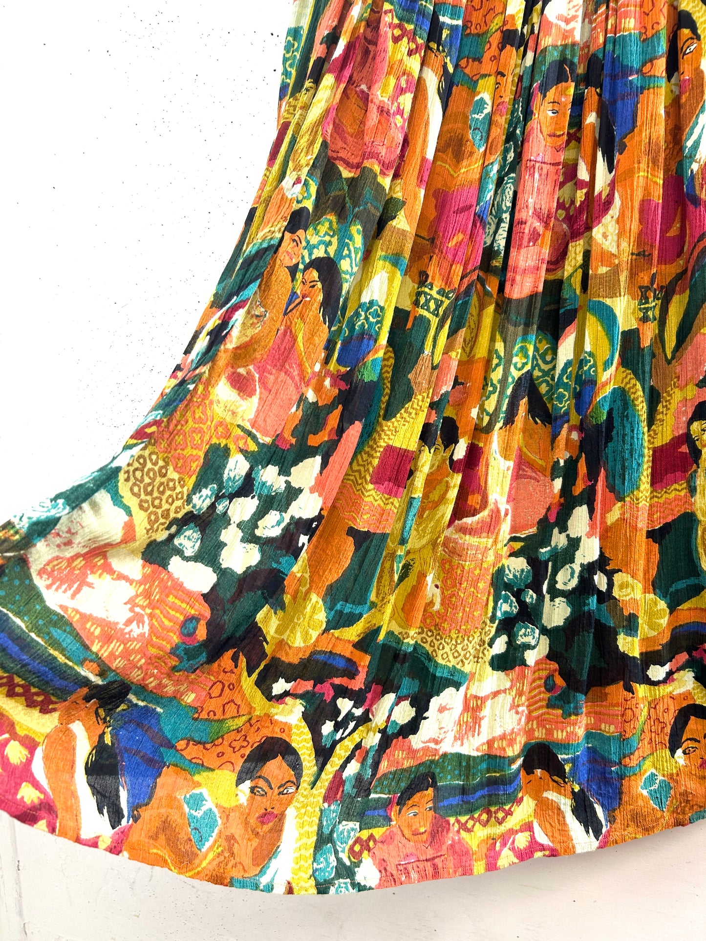 Vintage Rayon Skirt MADE IN INDIA [E32464]
