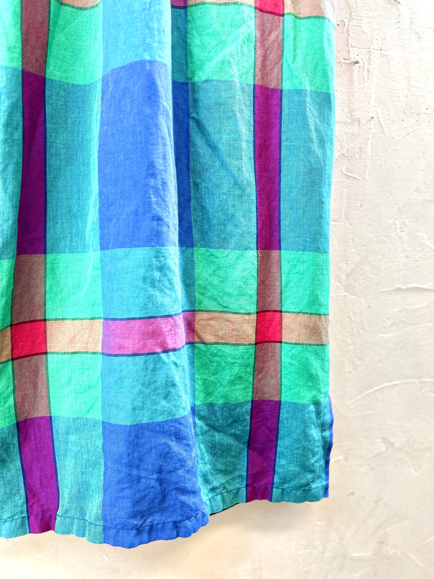 Vintage Plaid Dress MADE IN ITALY [H30979]