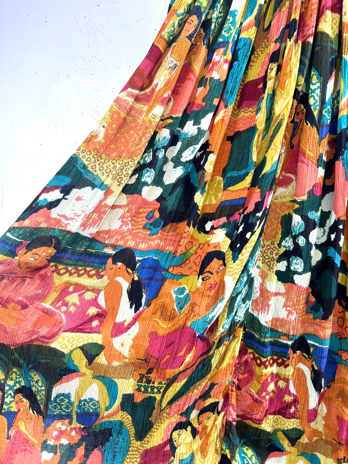 Vintage Rayon Skirt MADE IN INDIA [E32464]
