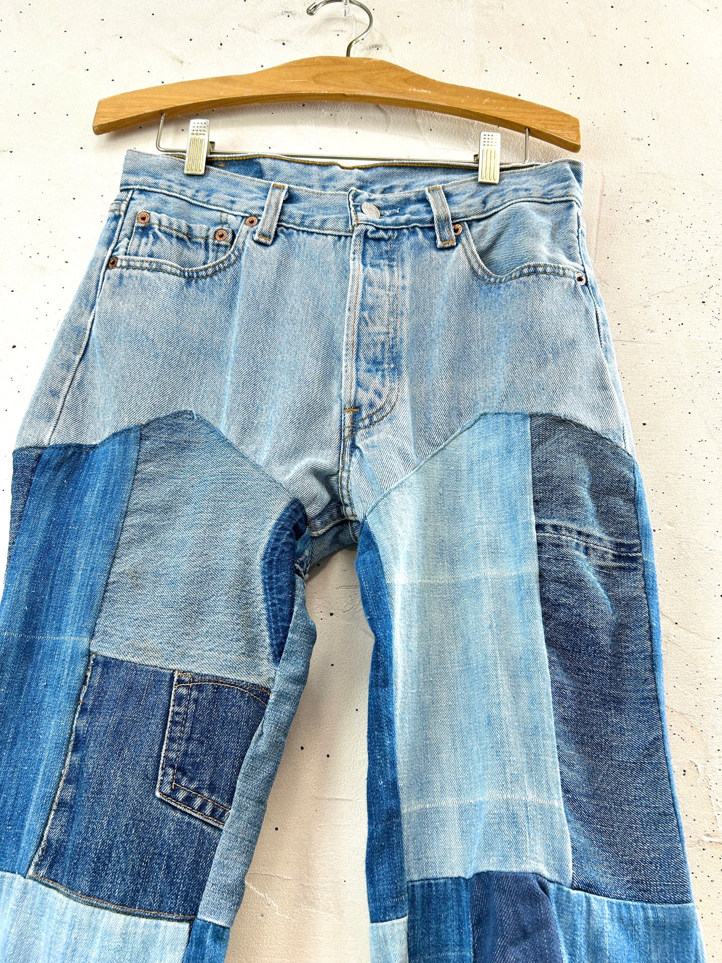 Vintage Crazy Denim Patchwork Pants[F32634]