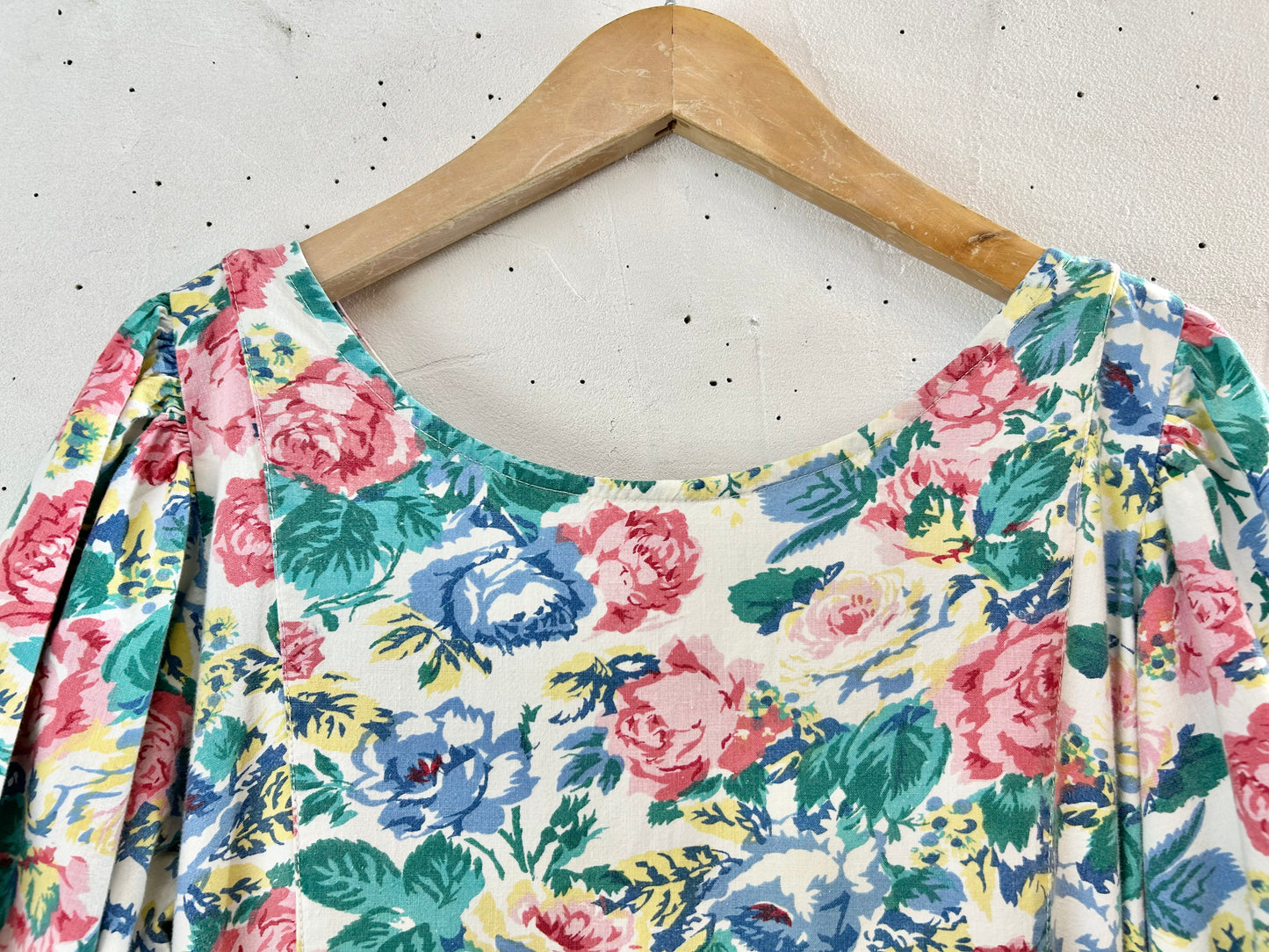 Vintage Indian Cotton Flower Dress [G30668]