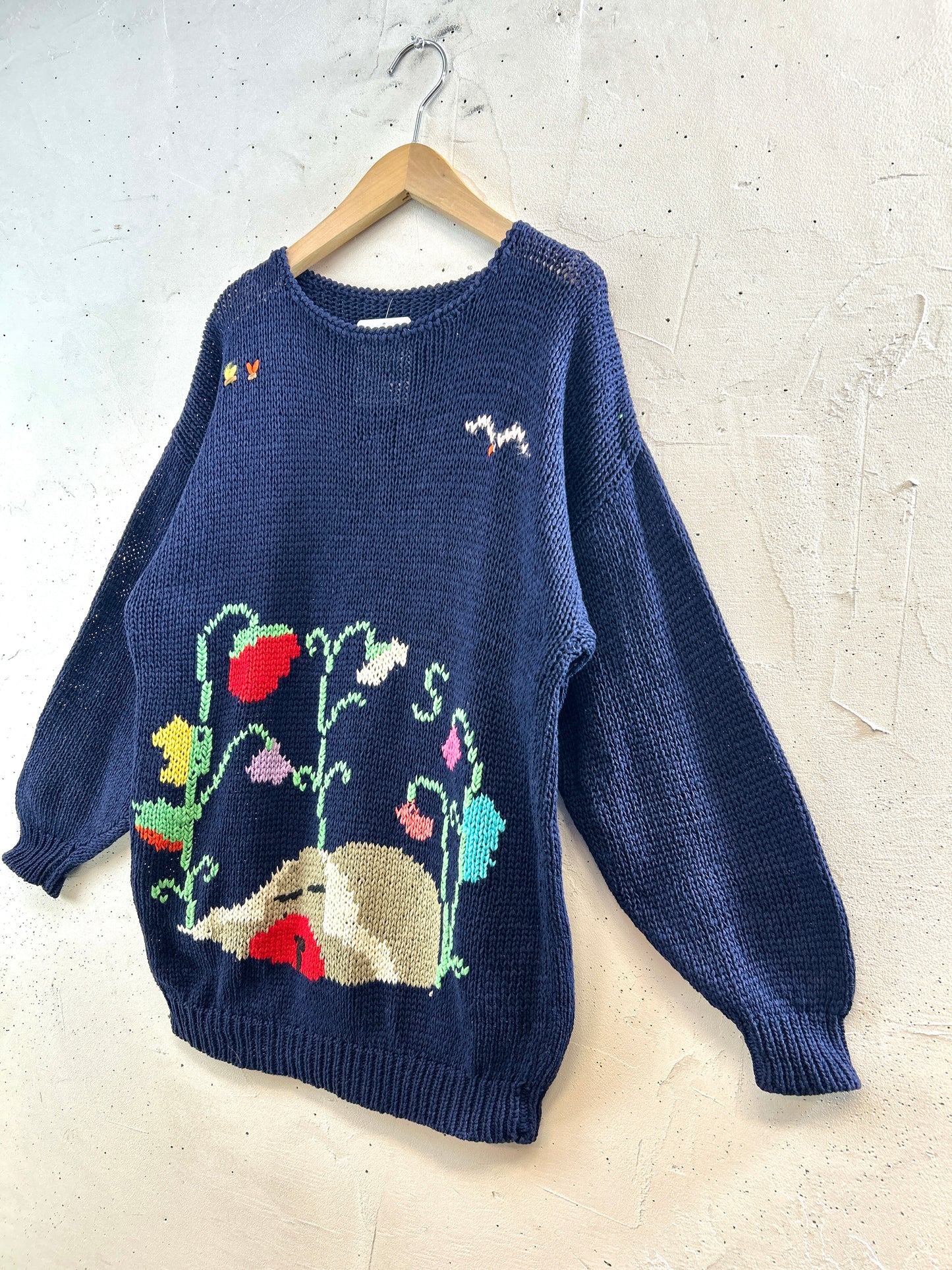 Vintage Cotton Hand Knit Sweater [J30667]