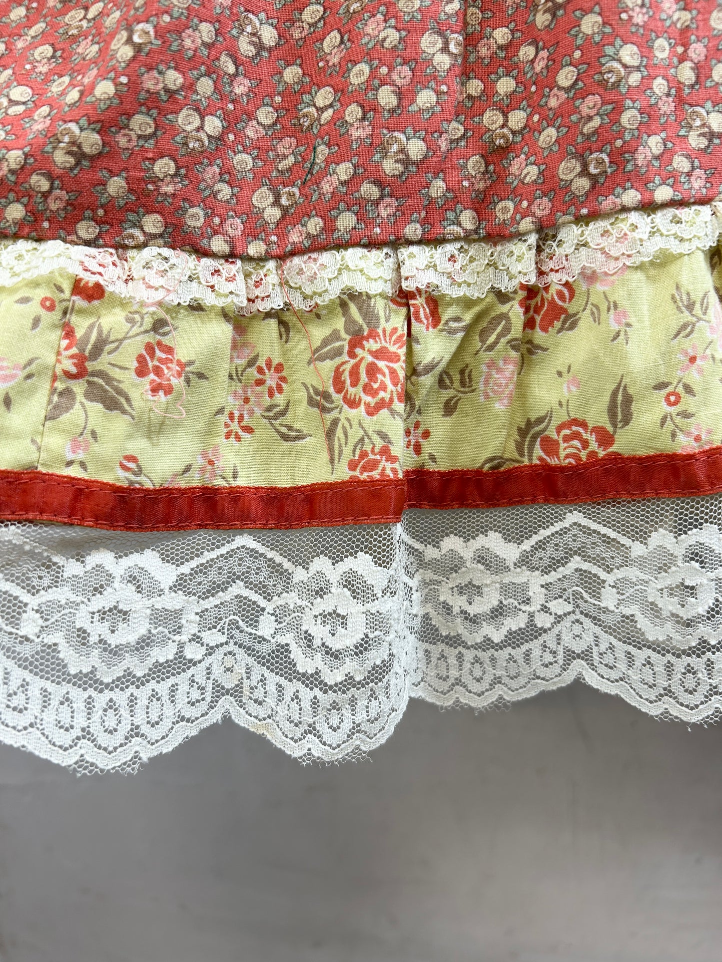 '70s Vintage Dress 〜Homespun〜 [G32910]