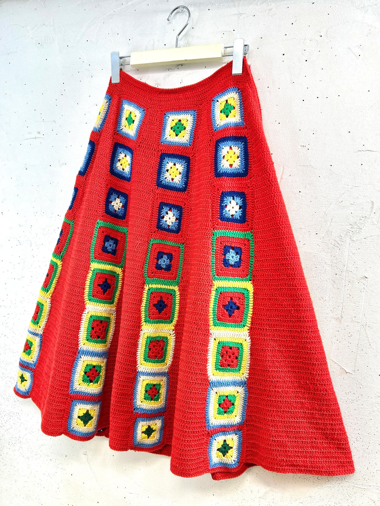 '70s Vintage Granny Square Skirt [A31472]