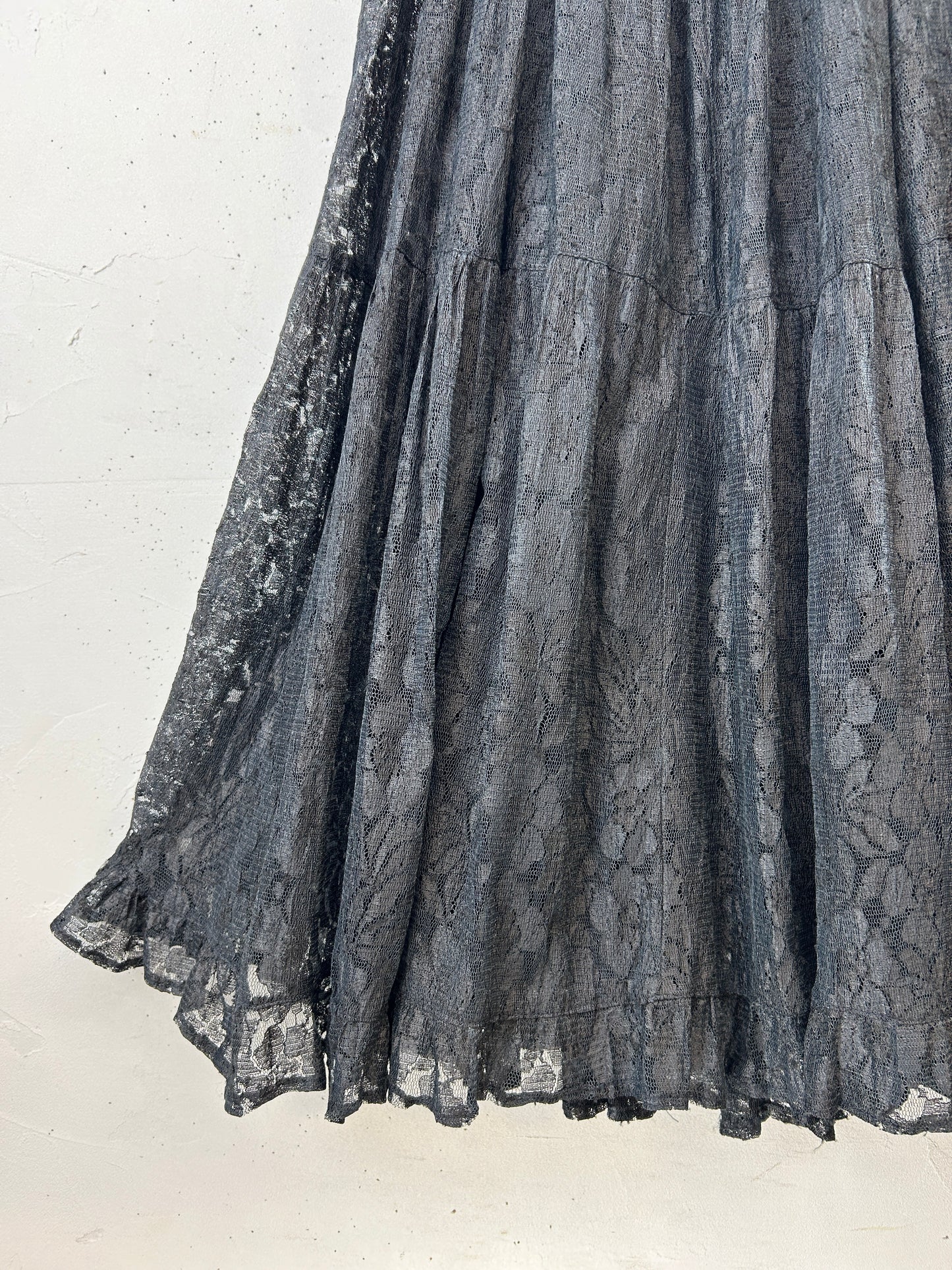 Vintage  Black Lace Skirt [H30883]
