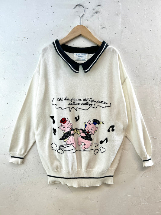 Vintage Knit Sweater 〜MADE IN ITALY〜 [J30476]