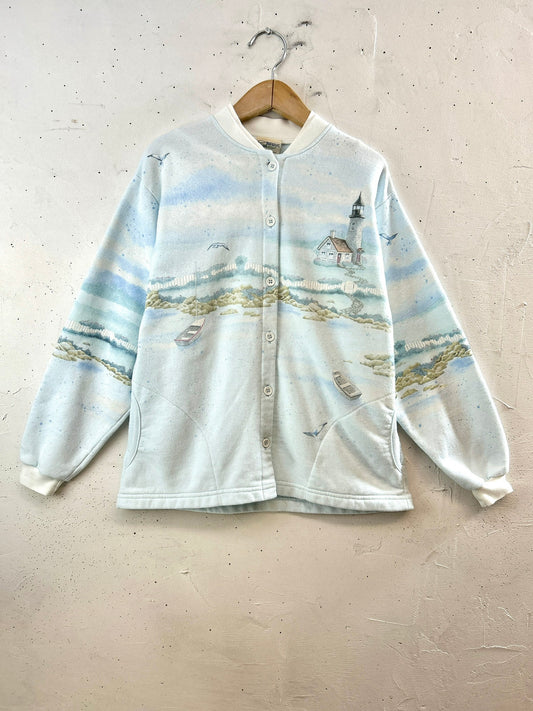 Vintage Sweat Cardigan MADE IN USA [J30589]