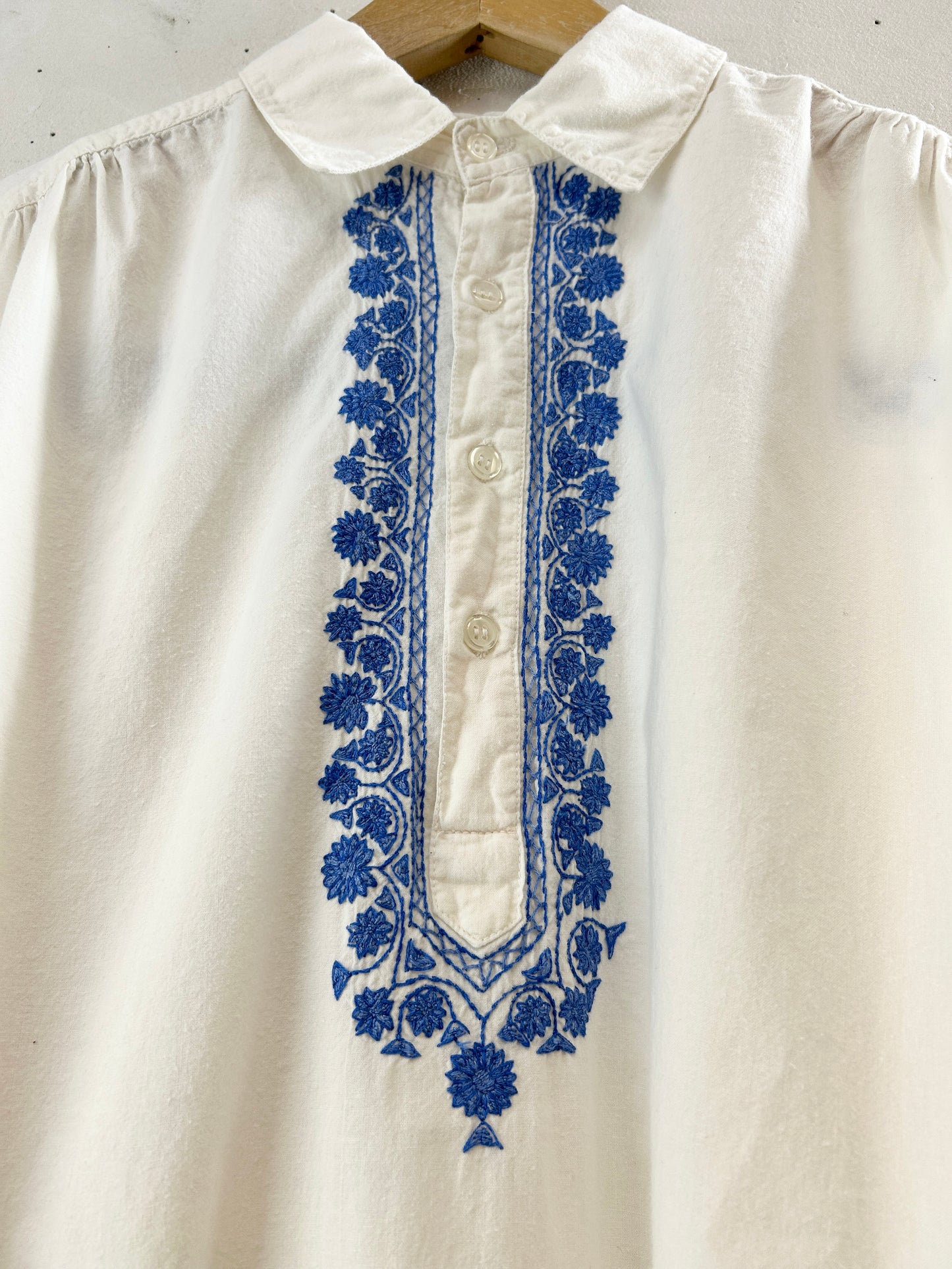 Vintage Shirt Blue Embroidery [H30759]