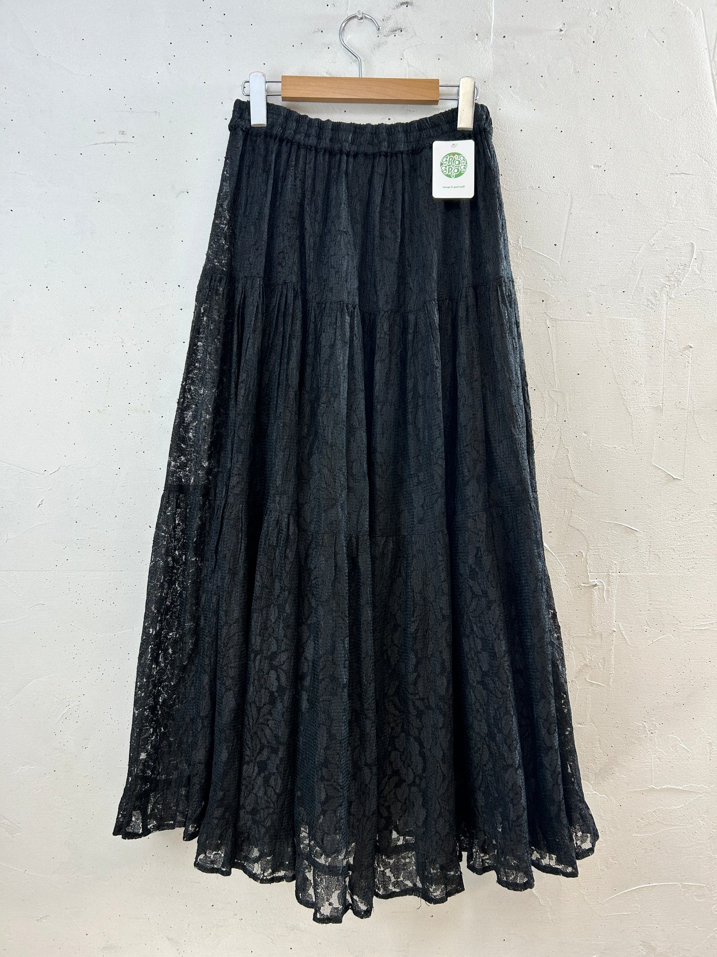 Vintage  Black Lace Skirt [H30883]