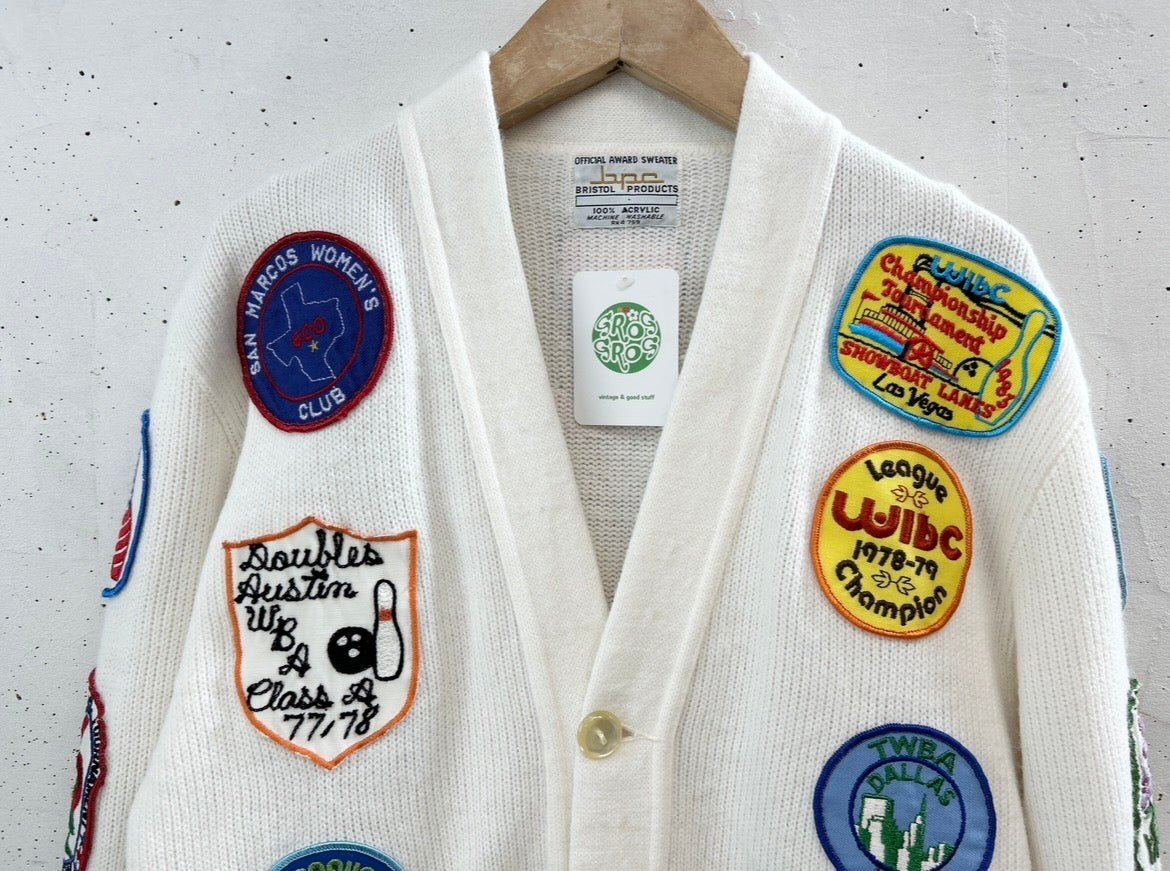 '70s Vintage Patch Cardigan [D32074]