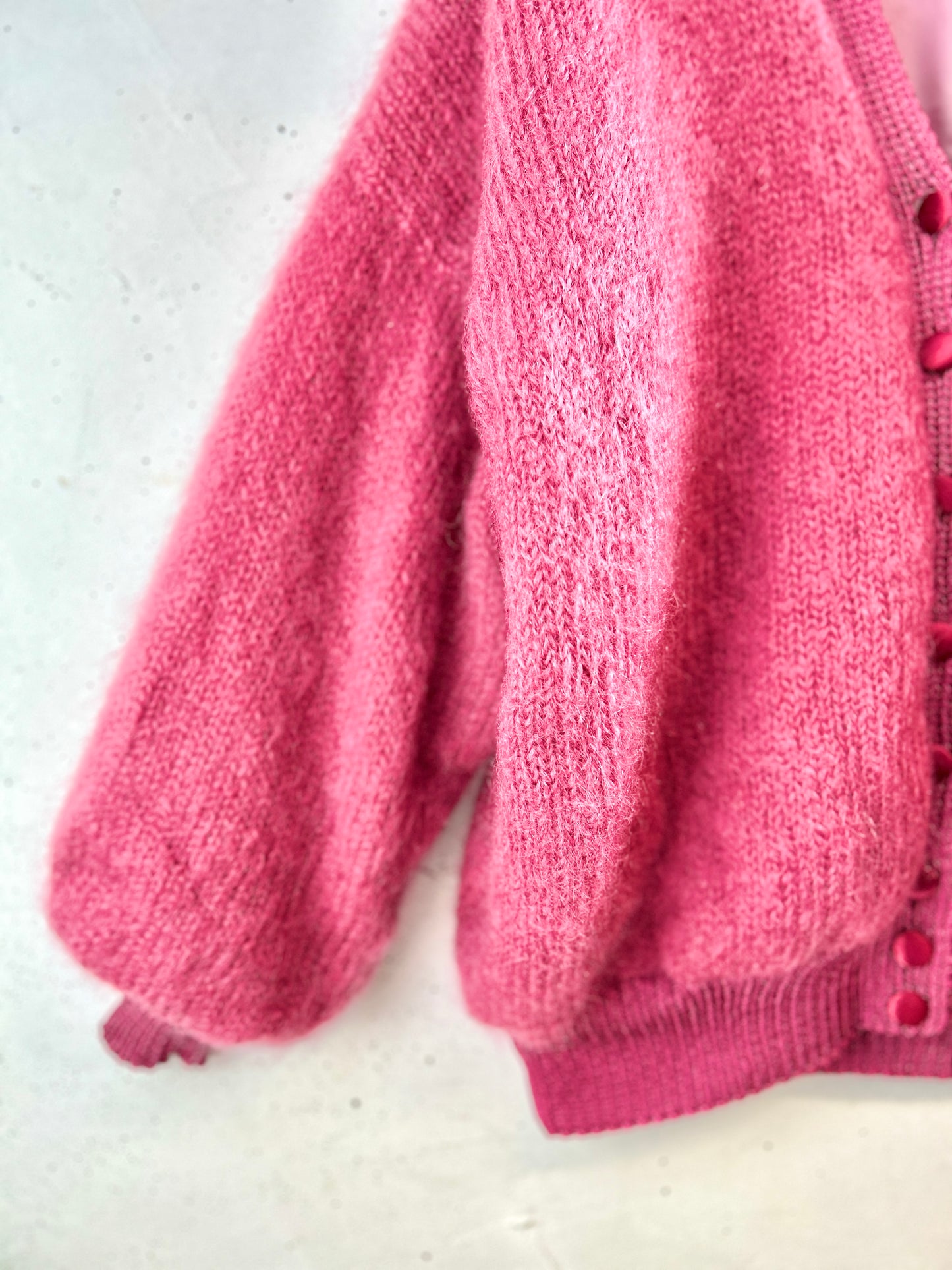 Vintage Mohair Knit Cardigan MADE IN ENGLAND [L30943]