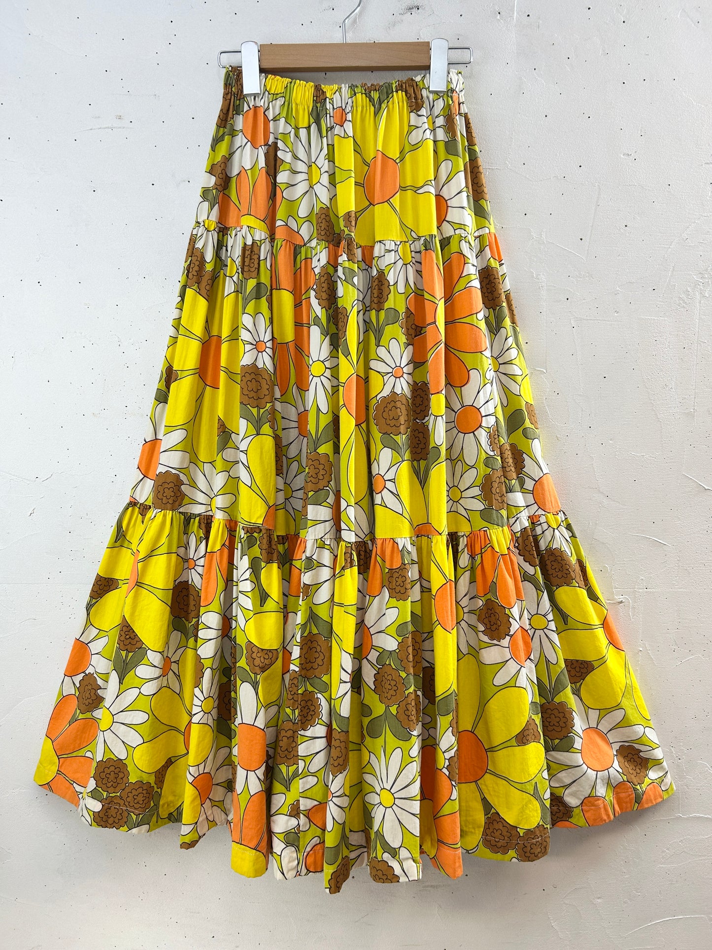 Vintage Tiered Skirt '70s Flower [H30809]