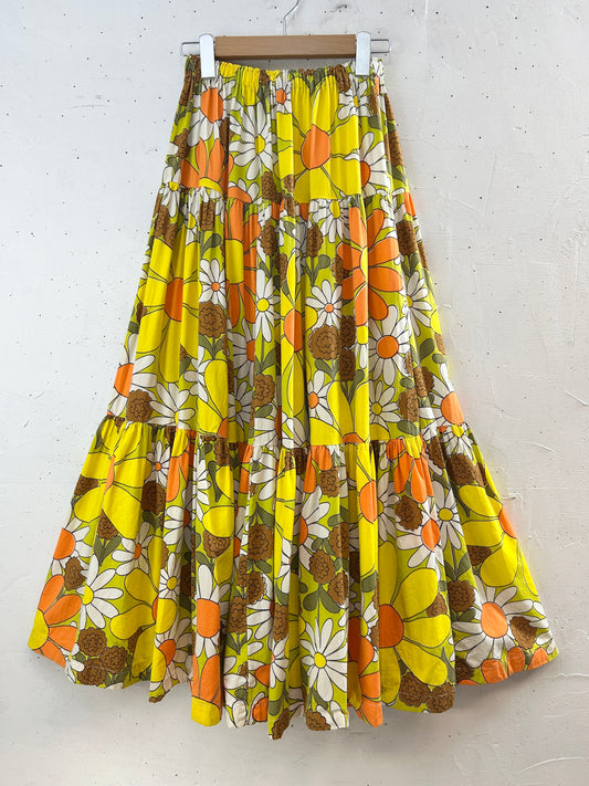 Vintage Tiered Skirt '70s Flower [H30809]