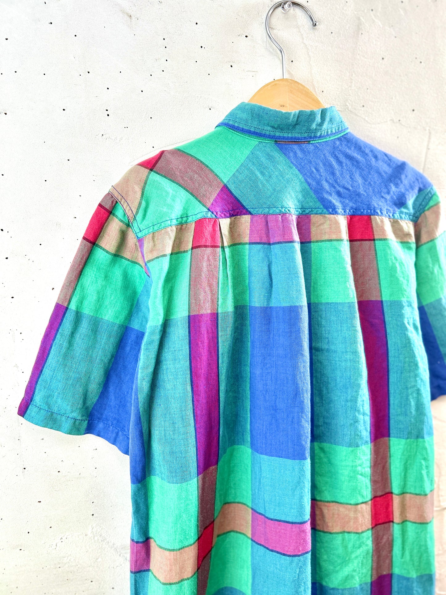 Vintage Plaid Dress MADE IN ITALY [H30979]