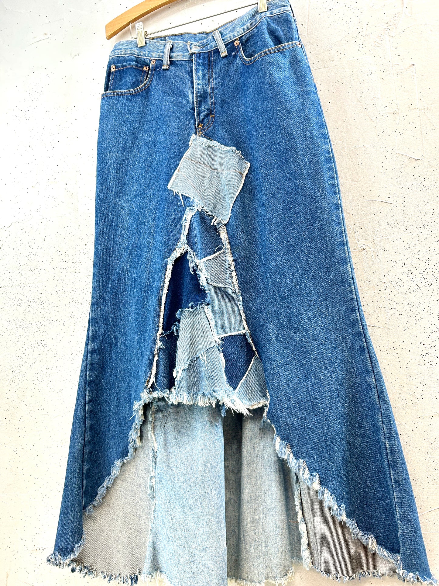 Vintage Denim Patchwork Skirt [F32635]