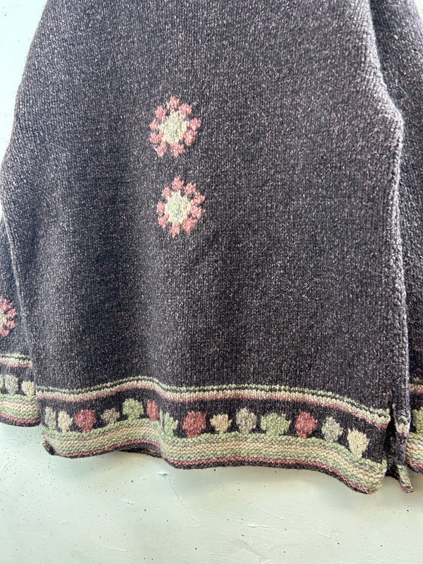 Vintage Hand Knit "PACHAMAMA" Made in ECUADOR [J30521]