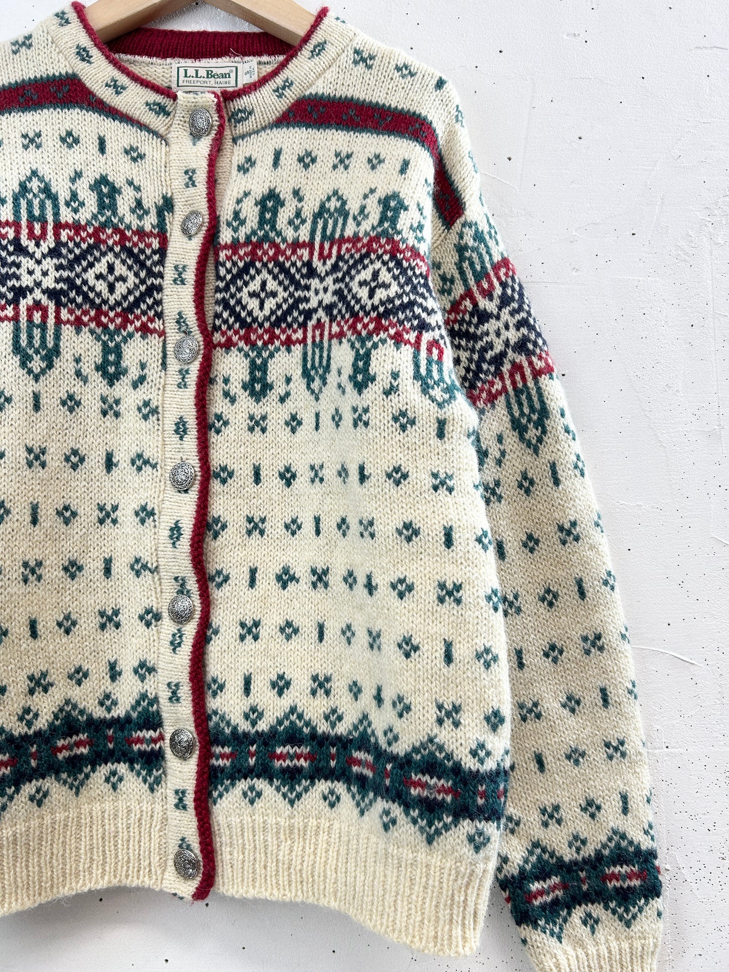 Vintage Nordic Knit Cardigan MADE IN USA 〜L.L.Bean〜 [A31407]