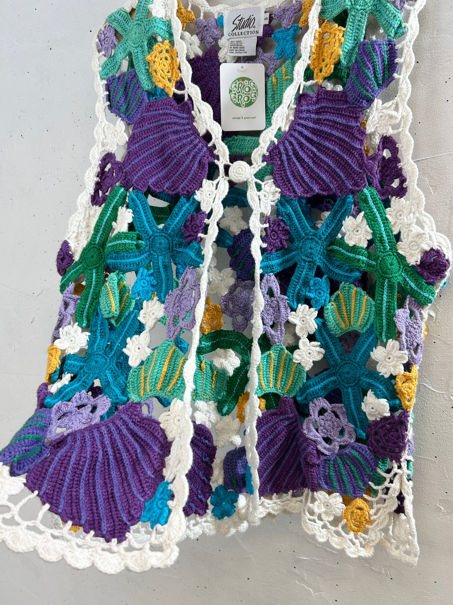 Vintage Crochet Vest [I30149]