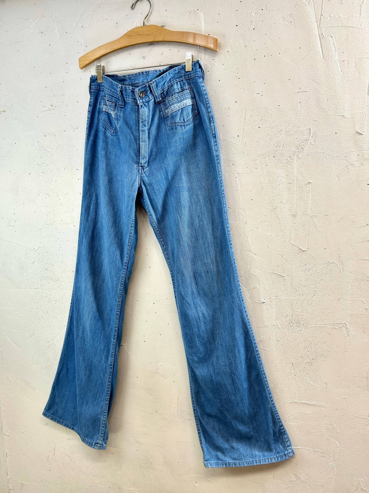 ’70s Vintage Denim Baggy Pants  [H33635]