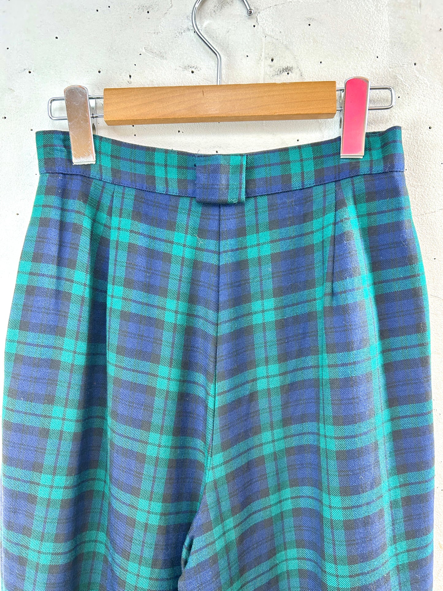 Vintage Plaid Wool Pants [I30276]