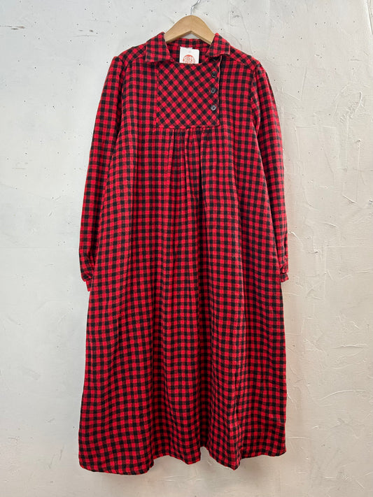 Vintage Plaid Dress [L29217]