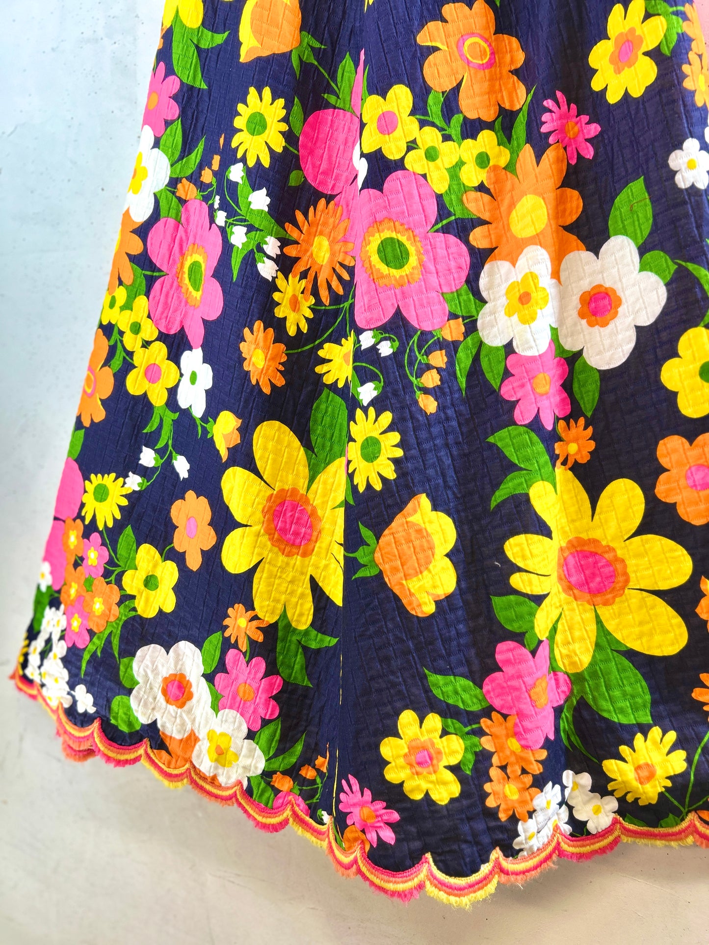 '70sVintage Wrap Skirt  Flower [I30109]
