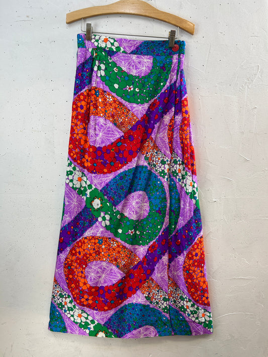 ’70s Vintage flower Skirt [I30290]