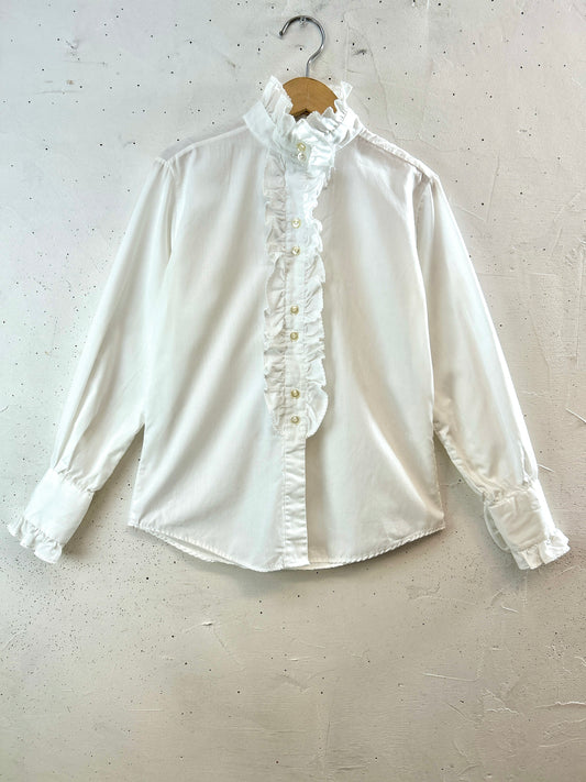 Vintage White Blouse  MADE IN USA[K30845]
