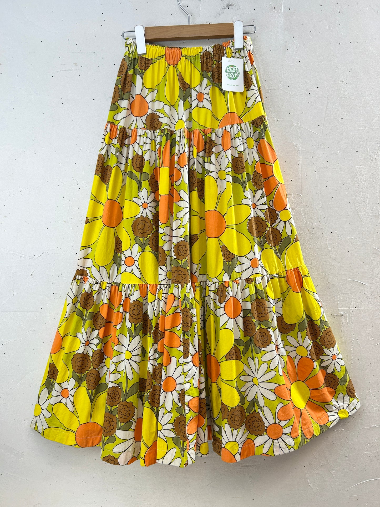 Vintage Tiered Skirt '70s Flower [H30809]