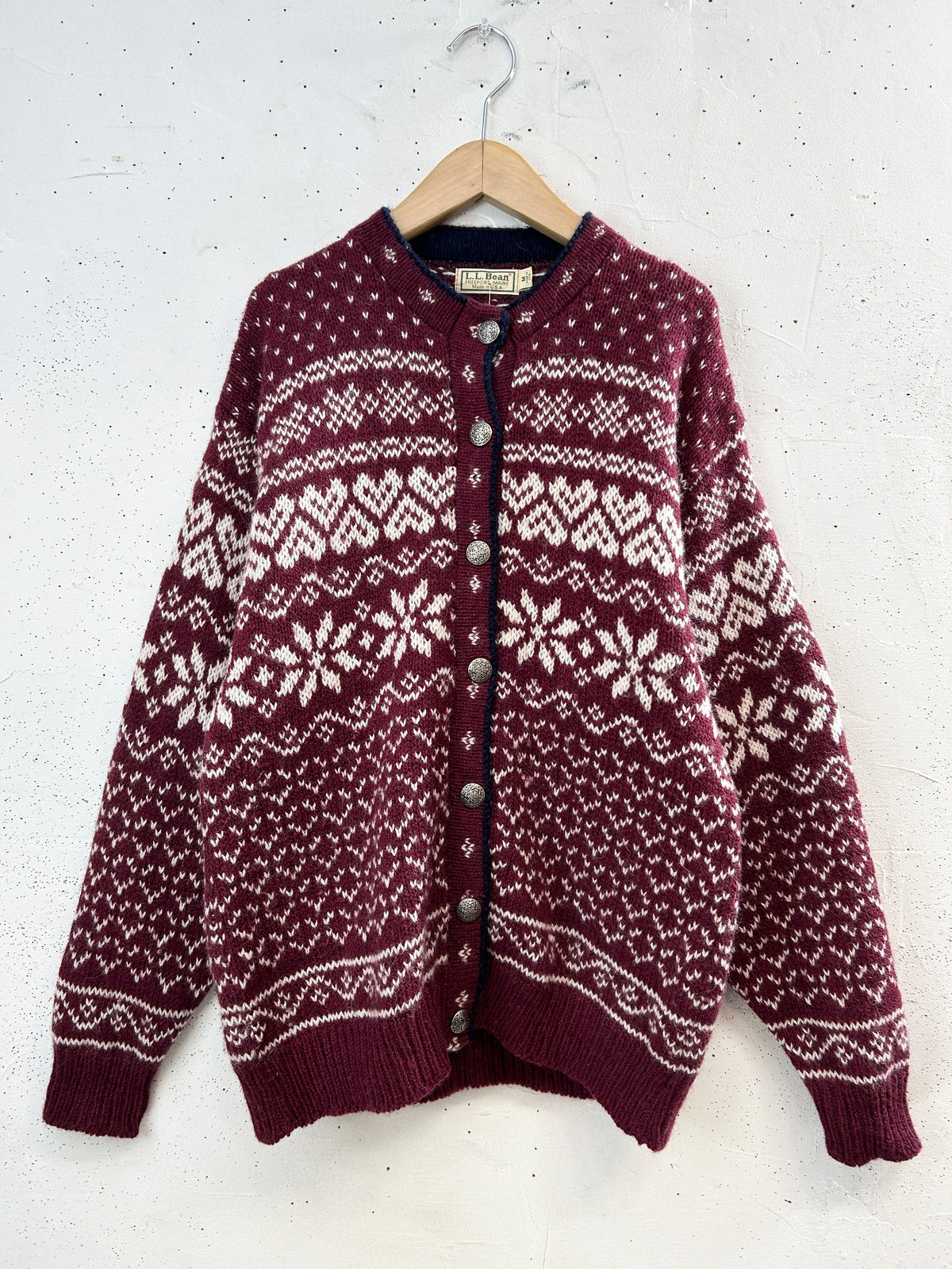 Vintage Nordic Knit Cardigan MADE IN USA 〜L.L.Bean〜 [I34015]
