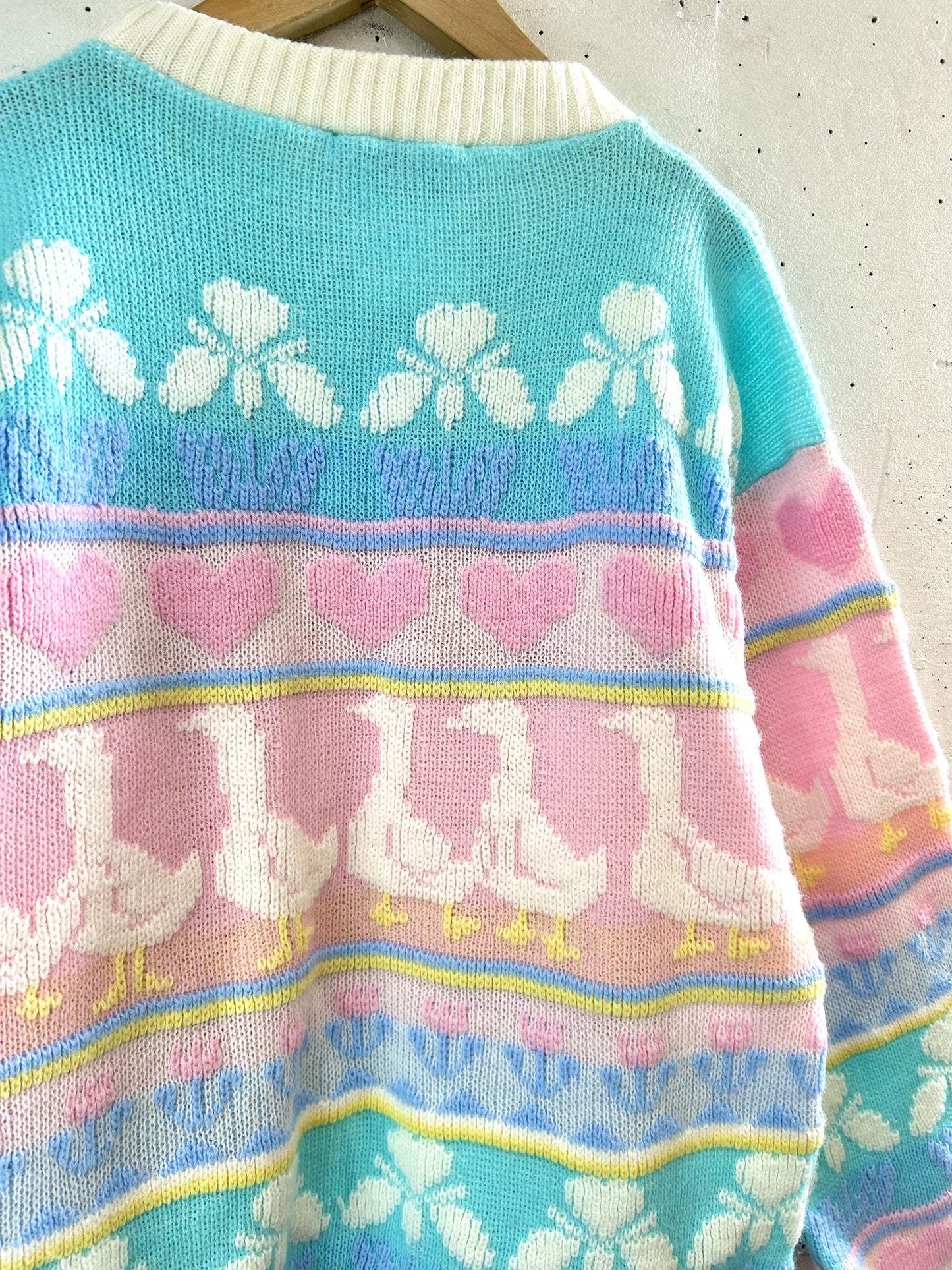 '80sVintage Fancy Knit Sweater MADE IN USA [H33646]