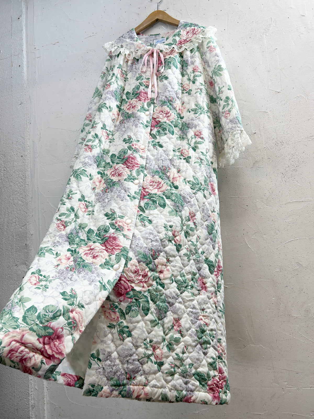 '70s Vintage Quilting Gown [J34232]