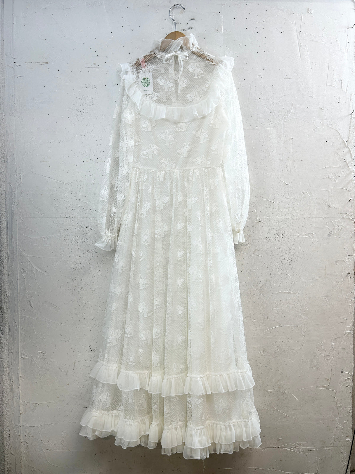Vintage White Lace Dress [I33820]