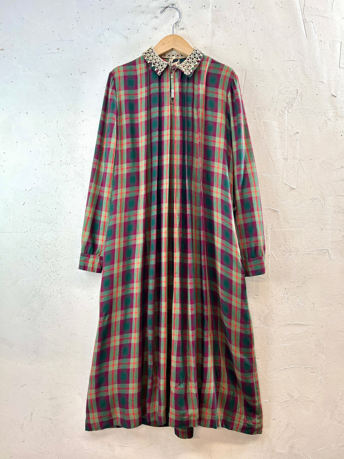 Vintage Plaid Dress MADE IN ITALY [K30894]