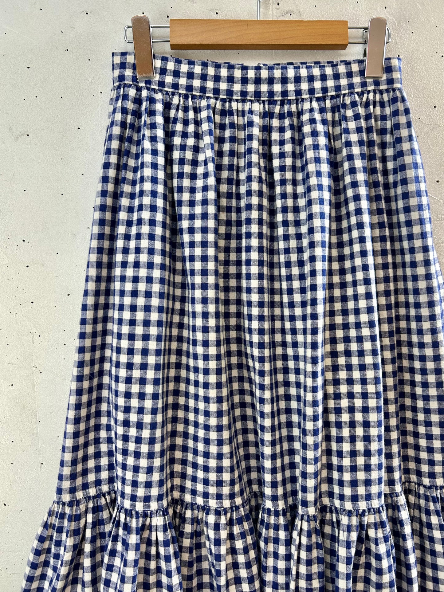 Vintage Gingham Plaid Skirt  MADE IN FRANCE [G30708]