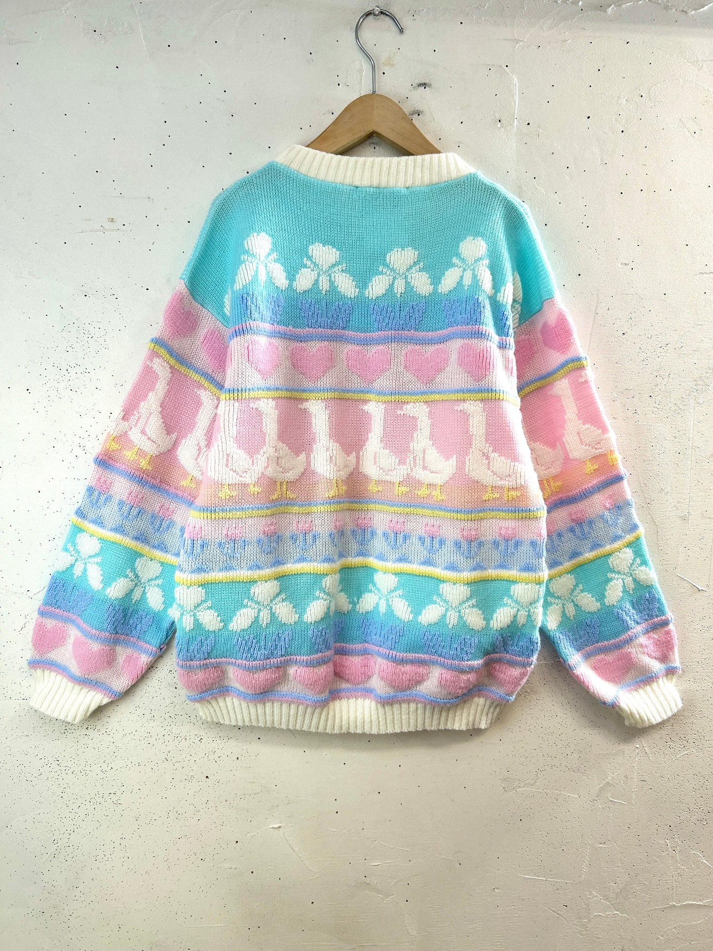 '80sVintage Fancy Knit Sweater MADE IN USA [H33646]