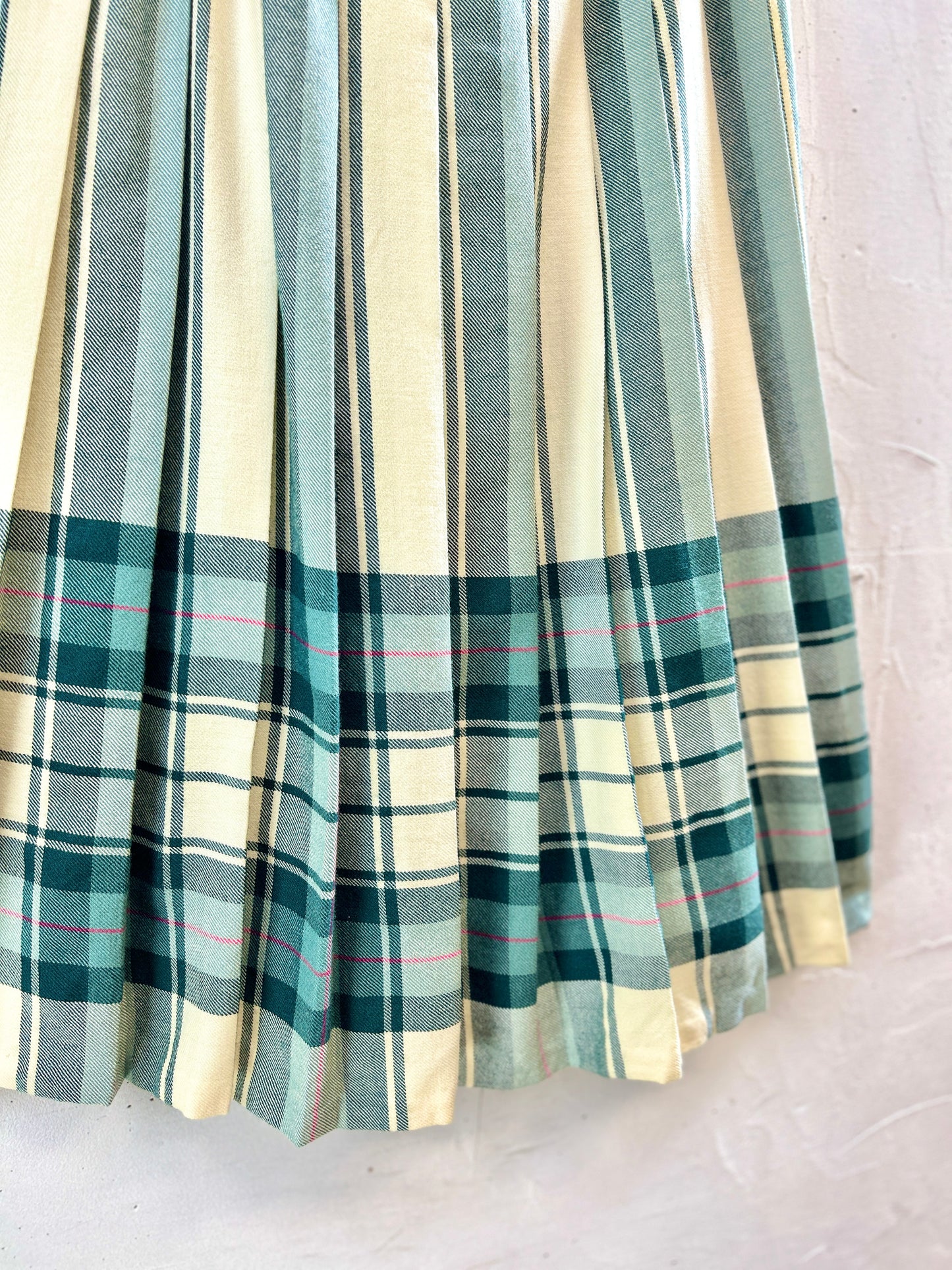 Vintage Plaid Skirt 〜Aljean〜 CANADA [K30766]