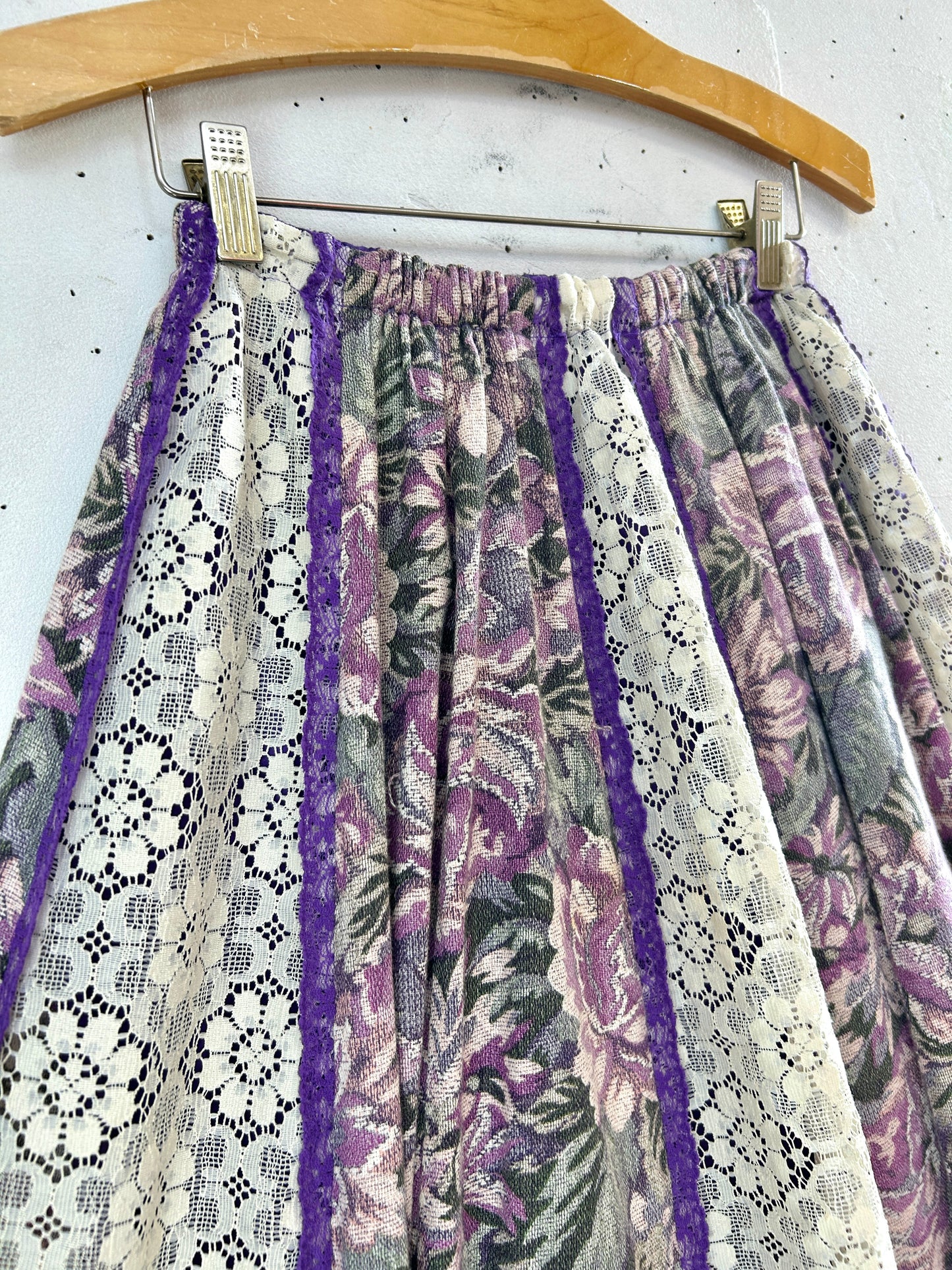 ’70s Vintage Patchwork Skirt 〜carefree fashions〜MADE IN USA[H33529]