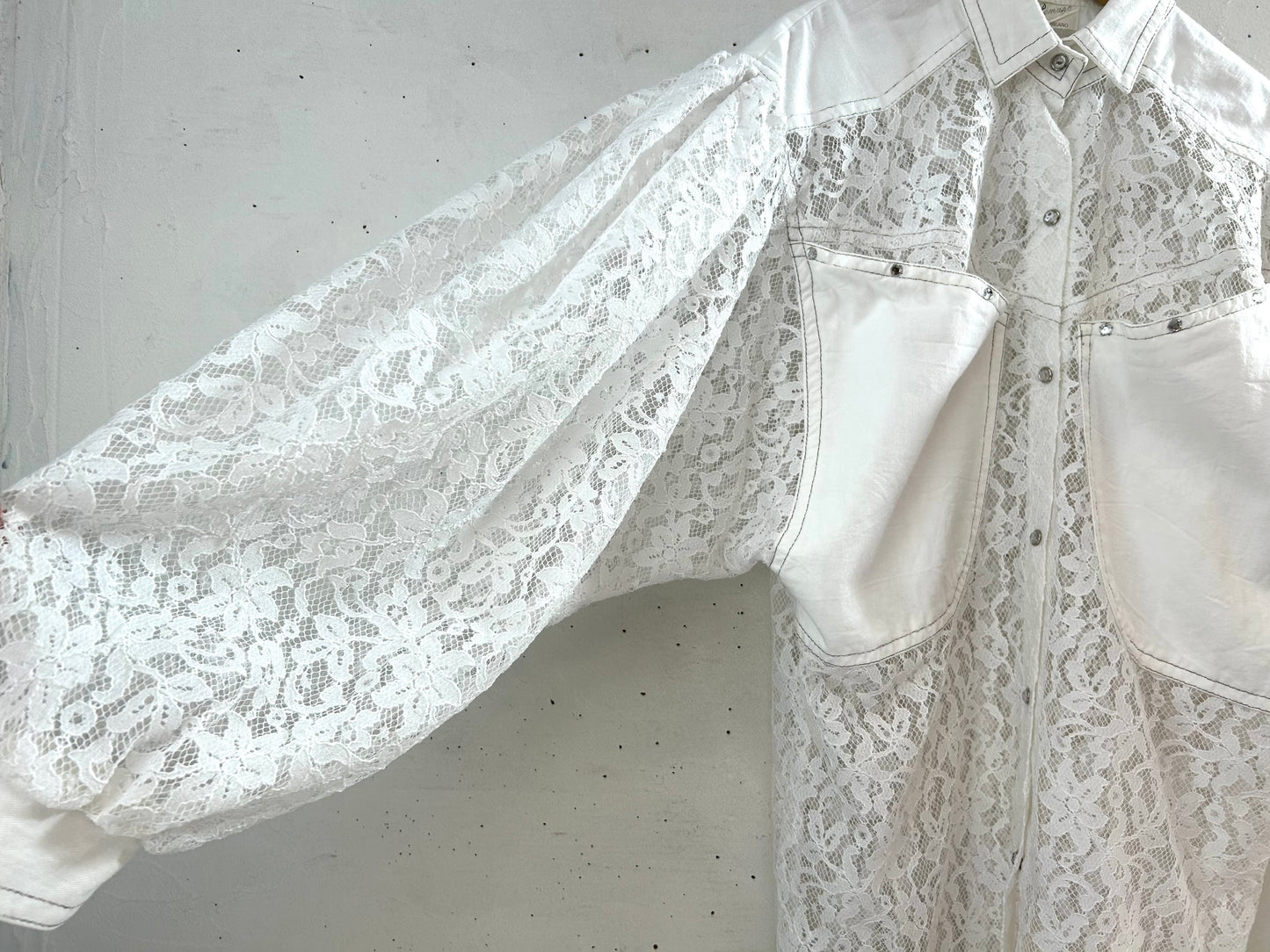 Vintage White Lace Blouse [D29995]