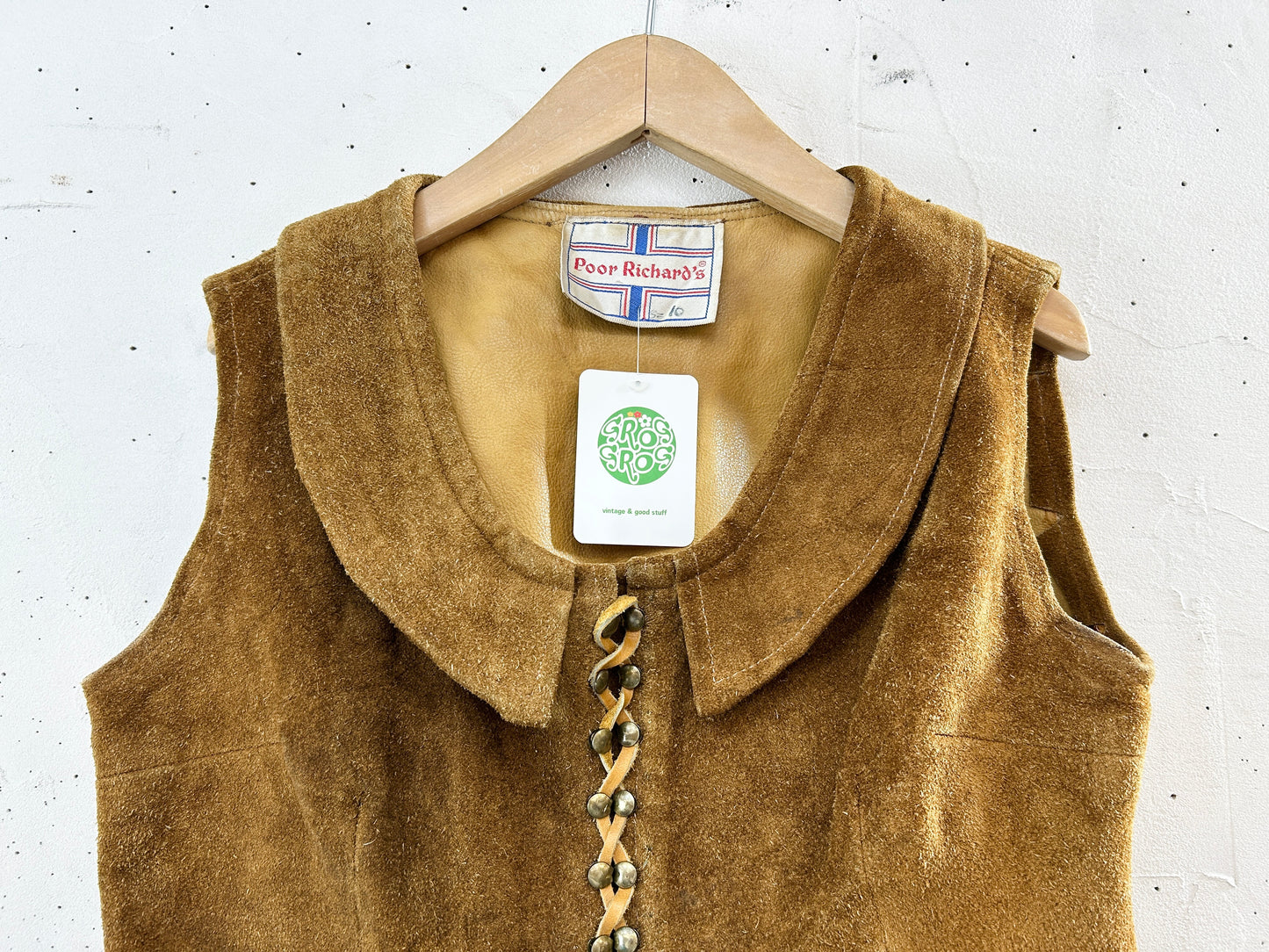 '70s Vintage Leather Vest 〜Poor Richard's〜 [J30550]
